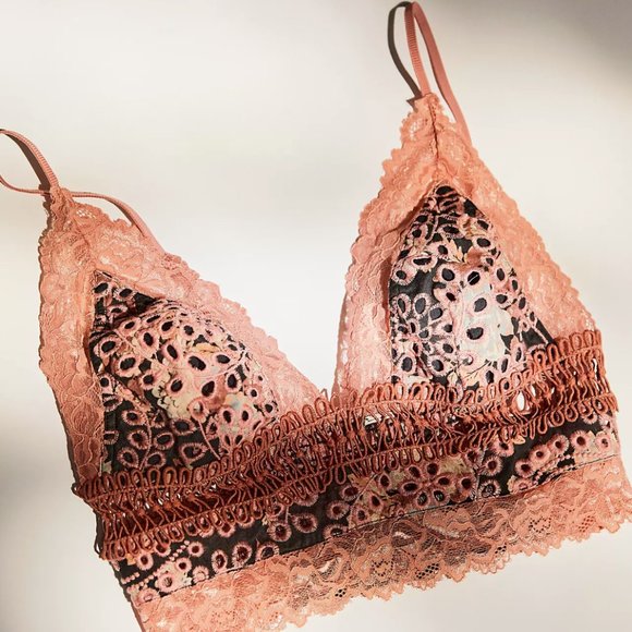 FREE PEOPLE ​Emma Soft Bra Black brown lace ruched back $48 - Picture 5 of 7